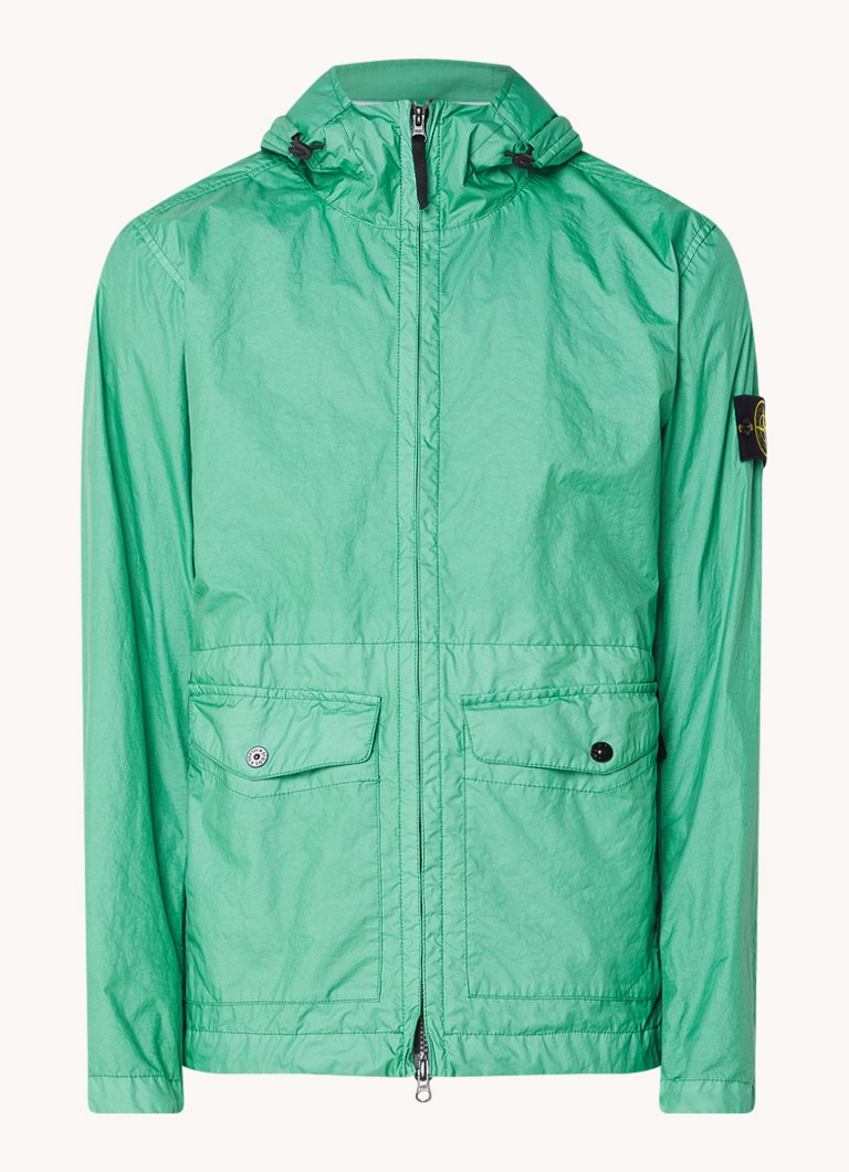 Αντιανεμικό Stone Island 41123 με λογότυπο και τσέπες με καπάκι