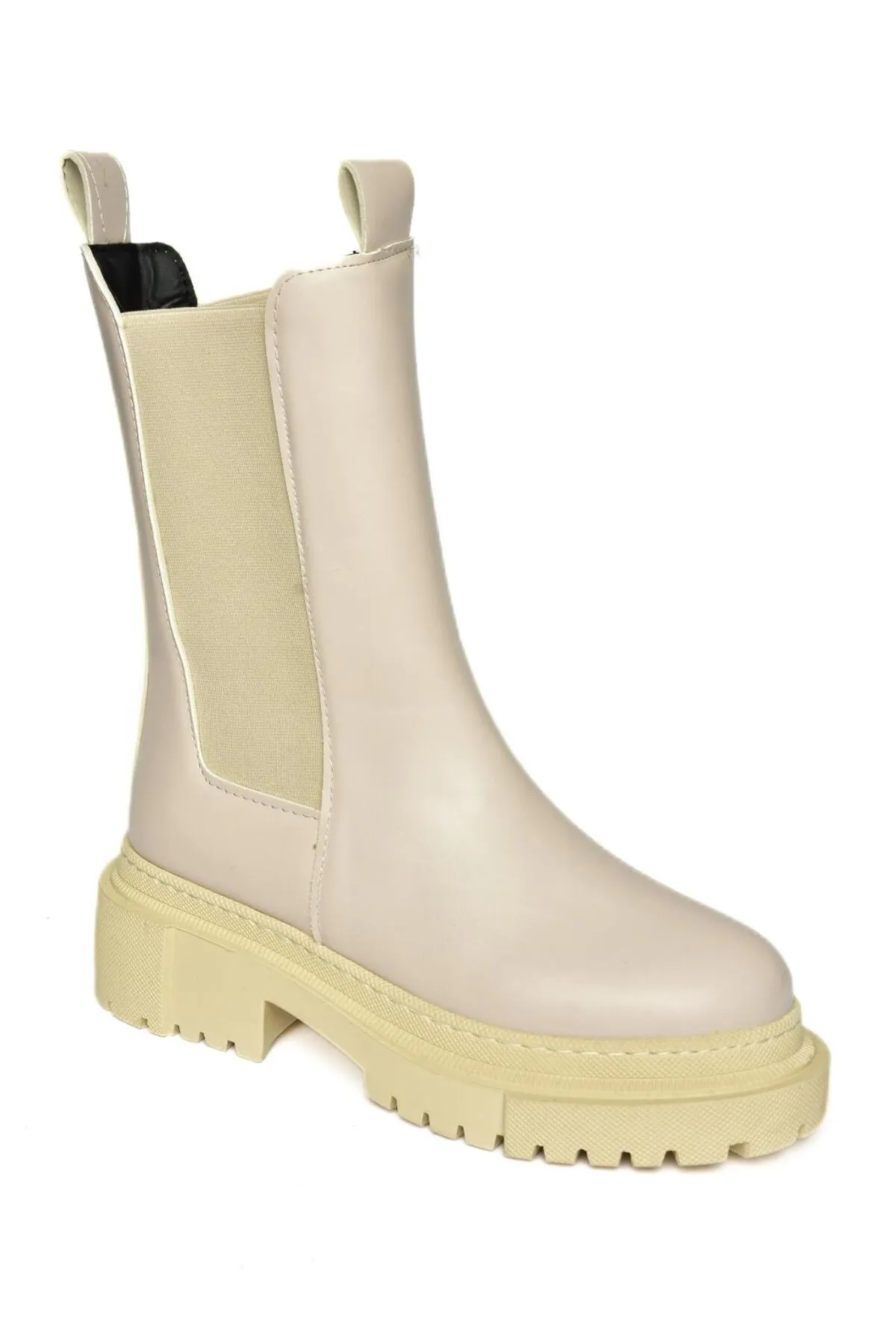 Fox Shoes  N280349009 Beige Damen-Damenstiefel mit dicker Sohle