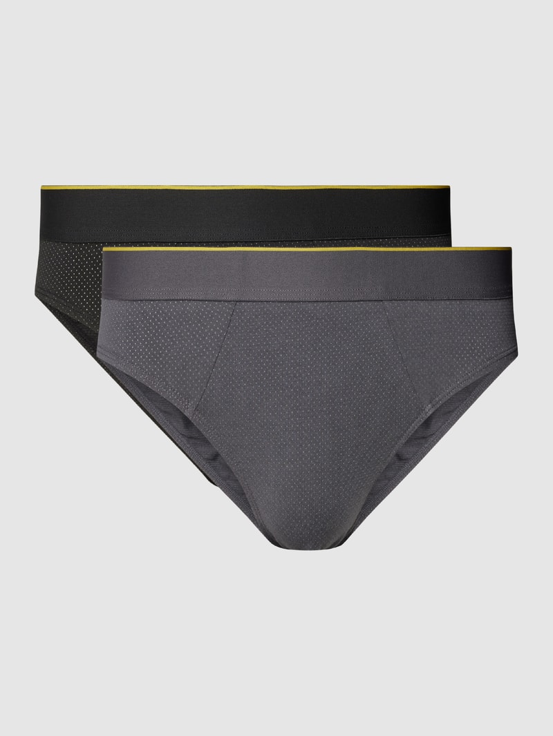 Slip mit Allover-Muster im 2er-Pack Modell 'EVER AIRY' in schwarz