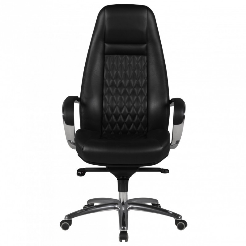 Amstyle Bürostuhl Austin Echtleder Schwarz Schreibtischstuhl Chefsessel Drehstuhl mit Synchronmechanik