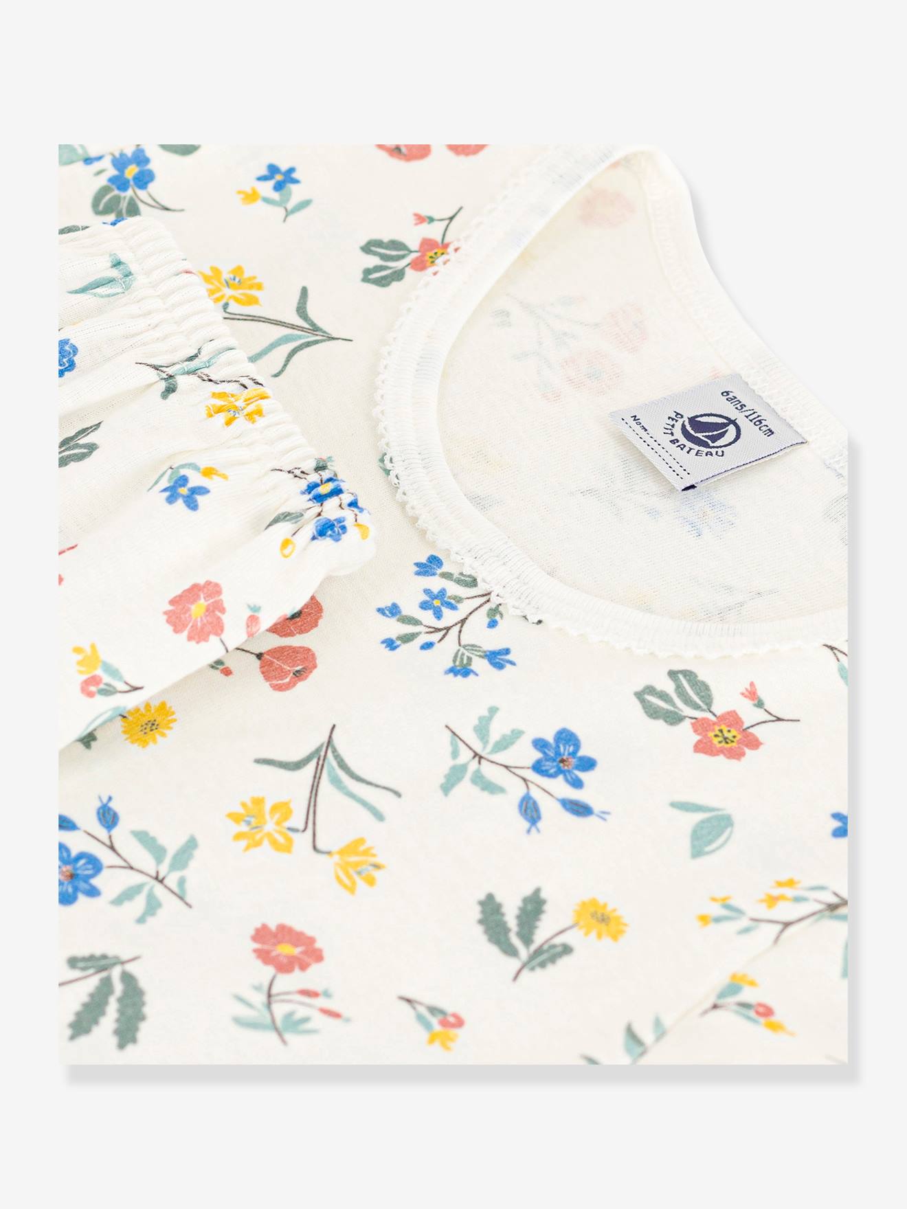 Petit Bateau Mädchen Sommer-Schlafanzug PETIT BATEAU - weiß bedruckt