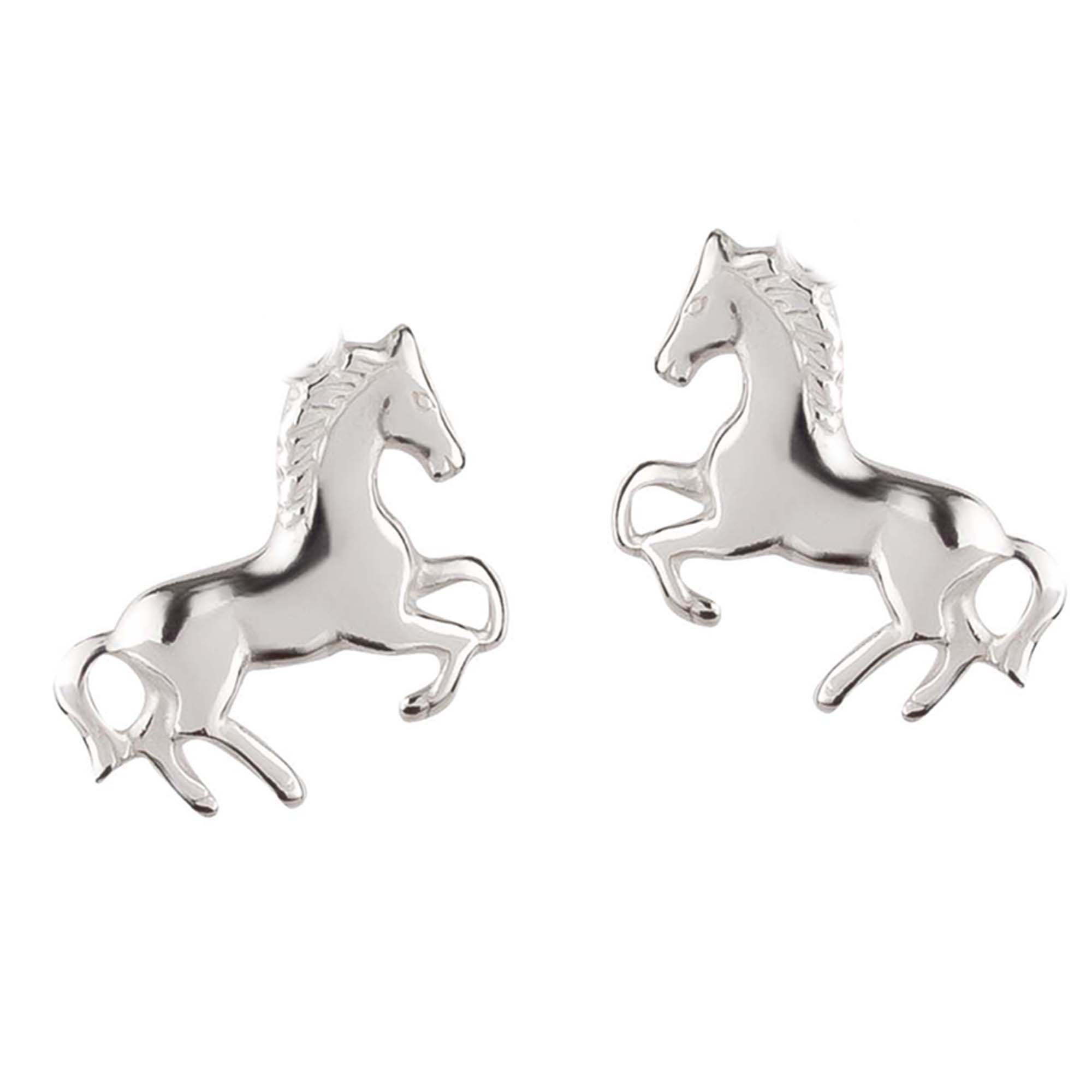 schmuck23 Paar Ohrstecker Ohrringe Pferd 925 Silber Damen Kinder Mädchen, Kinderschmuck Pony Reiten