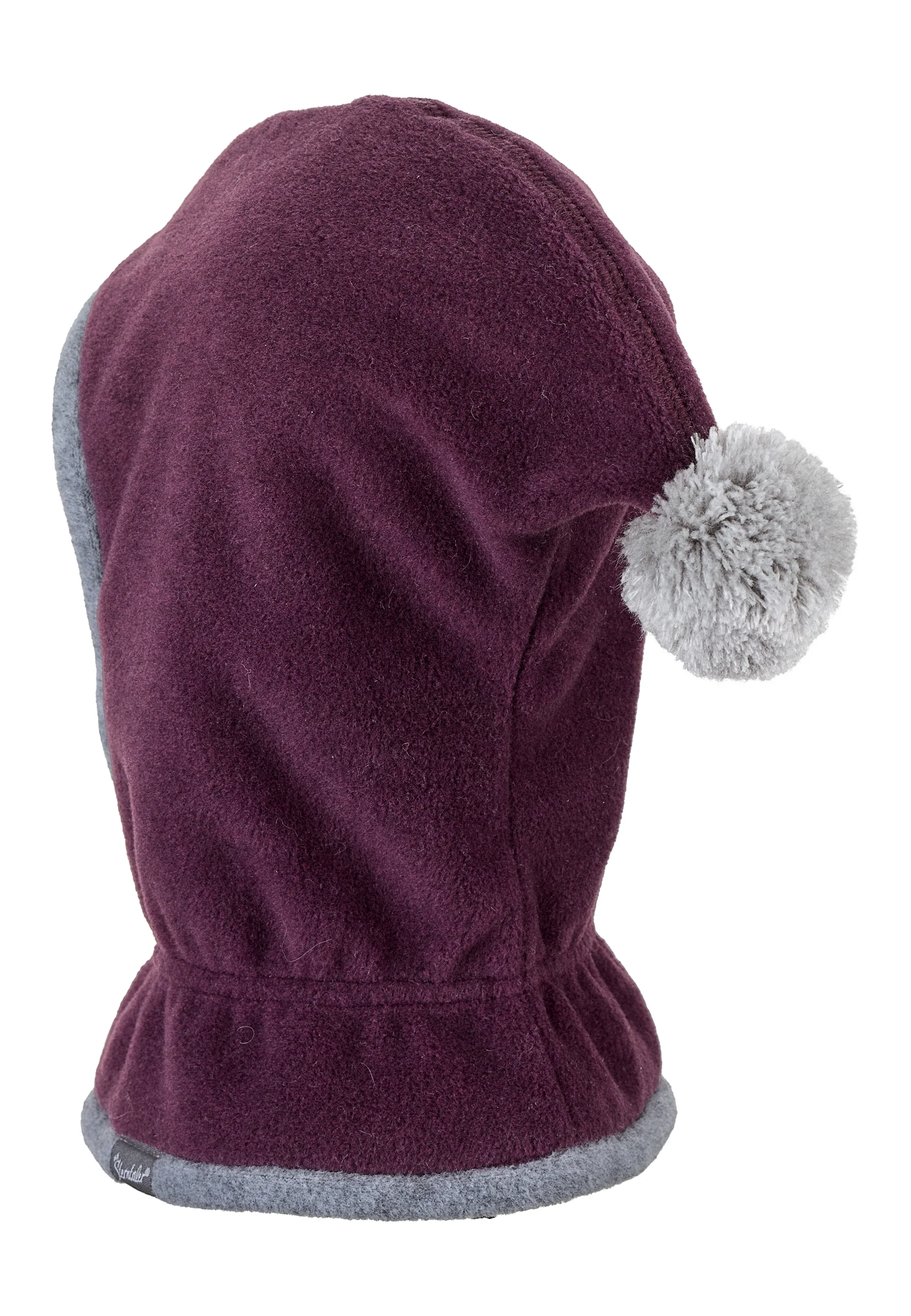 Schalmütze aus Fleece mit Zipfel und Bommel