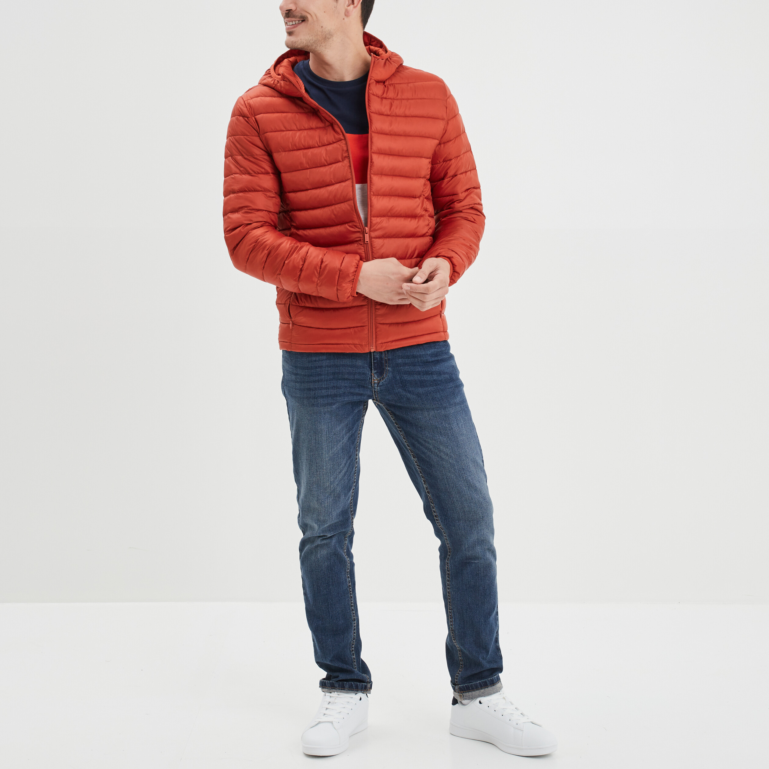 T-shirt droit 1 poche coton Creeks orange homme | La Halle