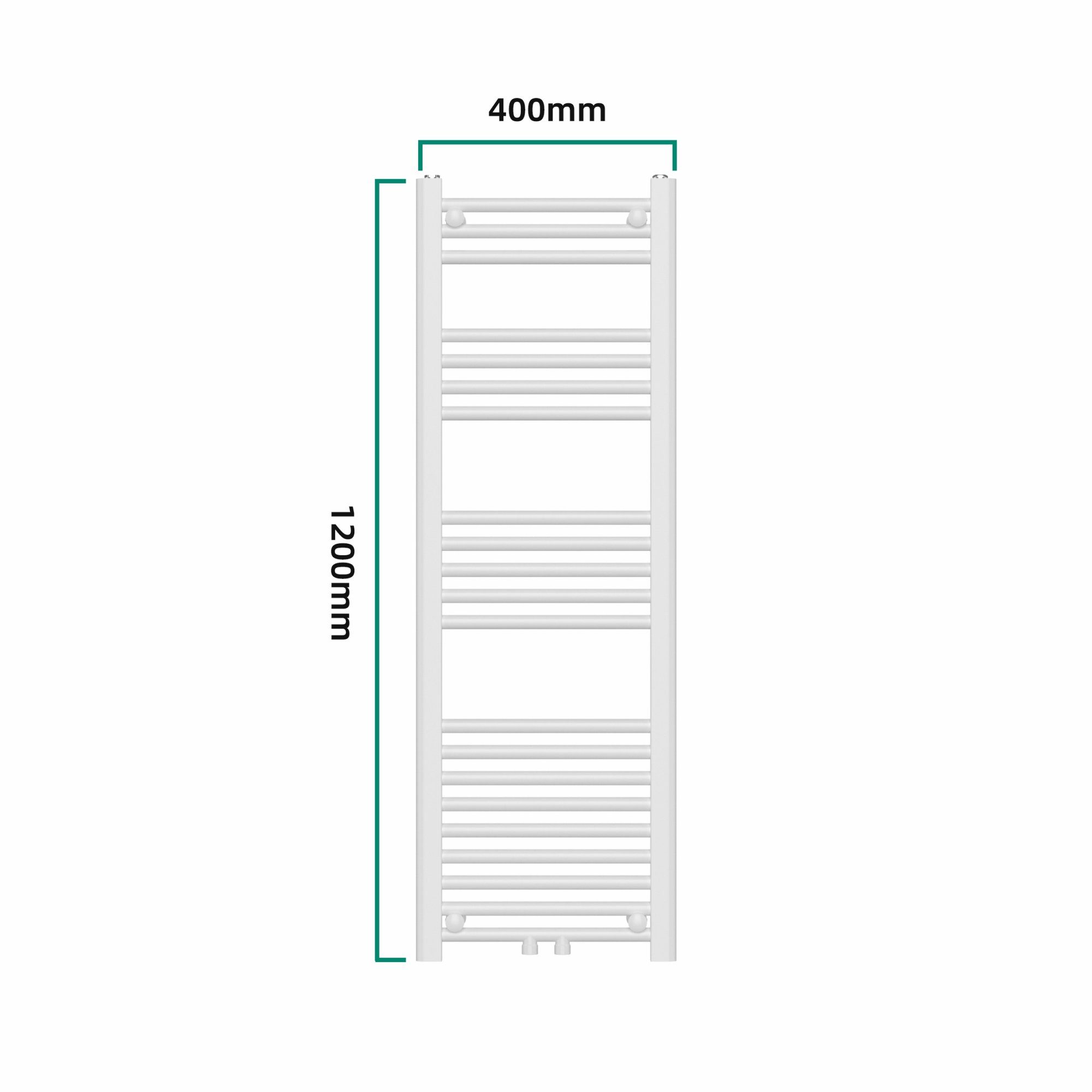 neu.haus Badheizkörper, Voss Handtuchheizkörper mit Stangen 120 x 40 cm Weiß