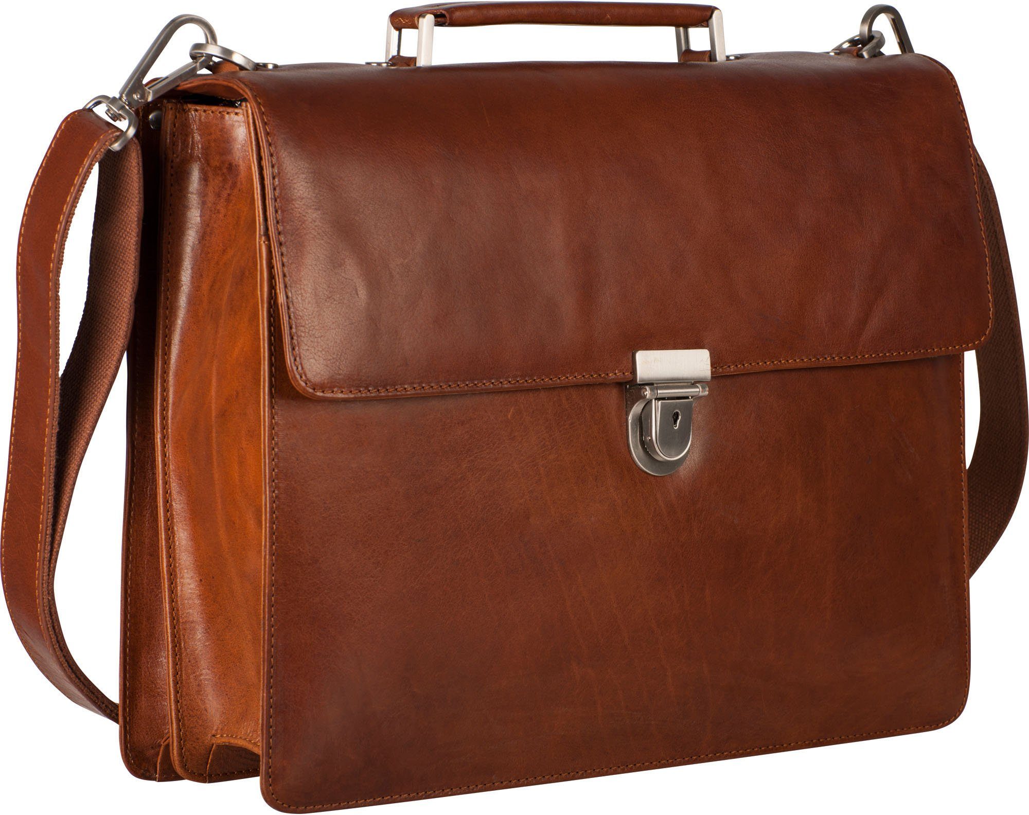 Leonhard Heyden Aktentasche Cambridge, cognac, 2 Fächer; mit 15-Zoll Laptopfach