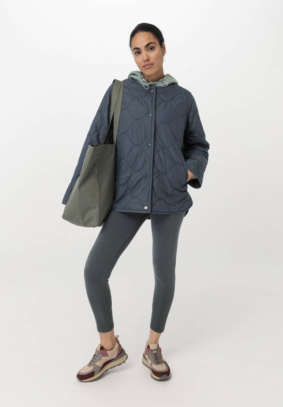 Steppjacke Nature Shell aus Bio-Baumwolle mit Woll-Wattierung