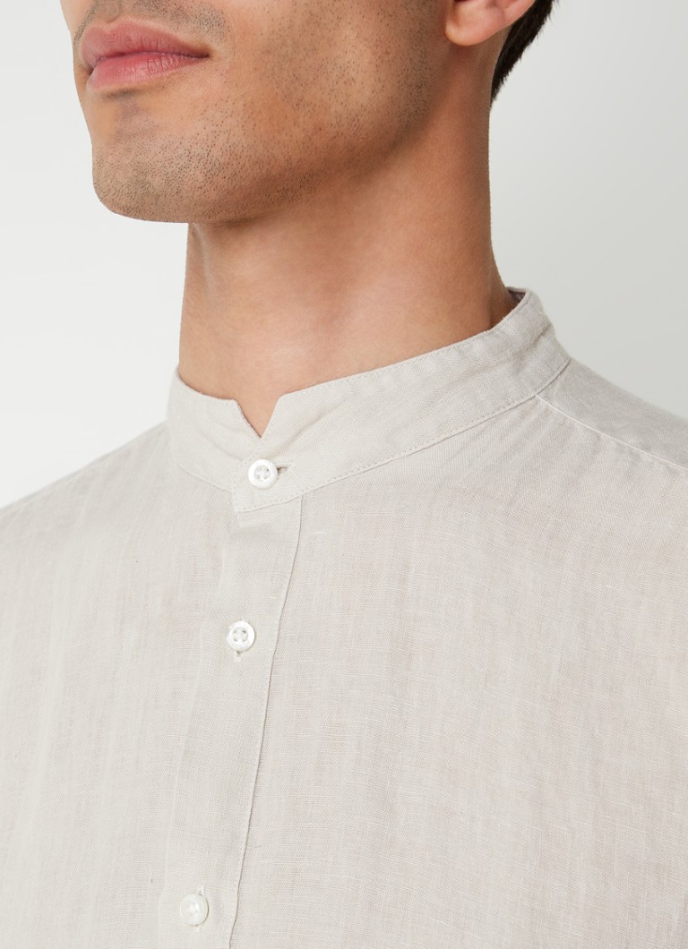 Lanena srajca HUGO BOSS Elvory slim fit z žepom na prsih