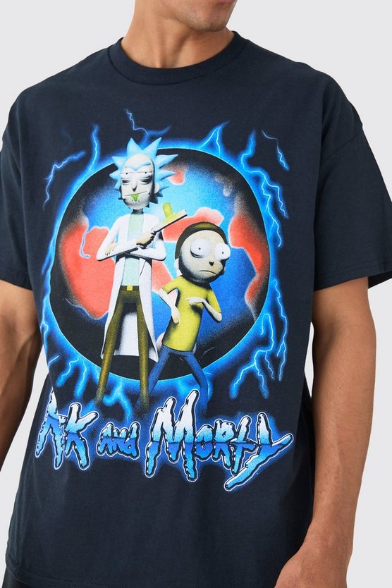Oversize T-Shirt mit lizenziertem Rick & Morty Print