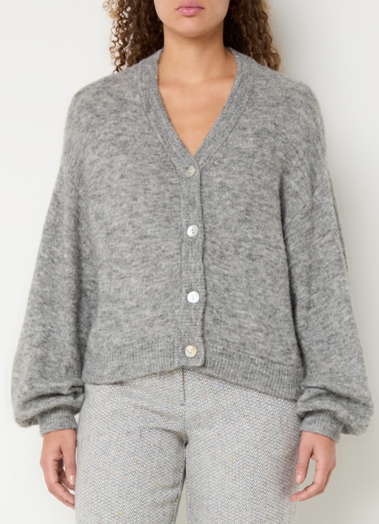 MSCH Copenhagen Petrinelle Hope coarse knit vest with embroidered design and balloon sleeve