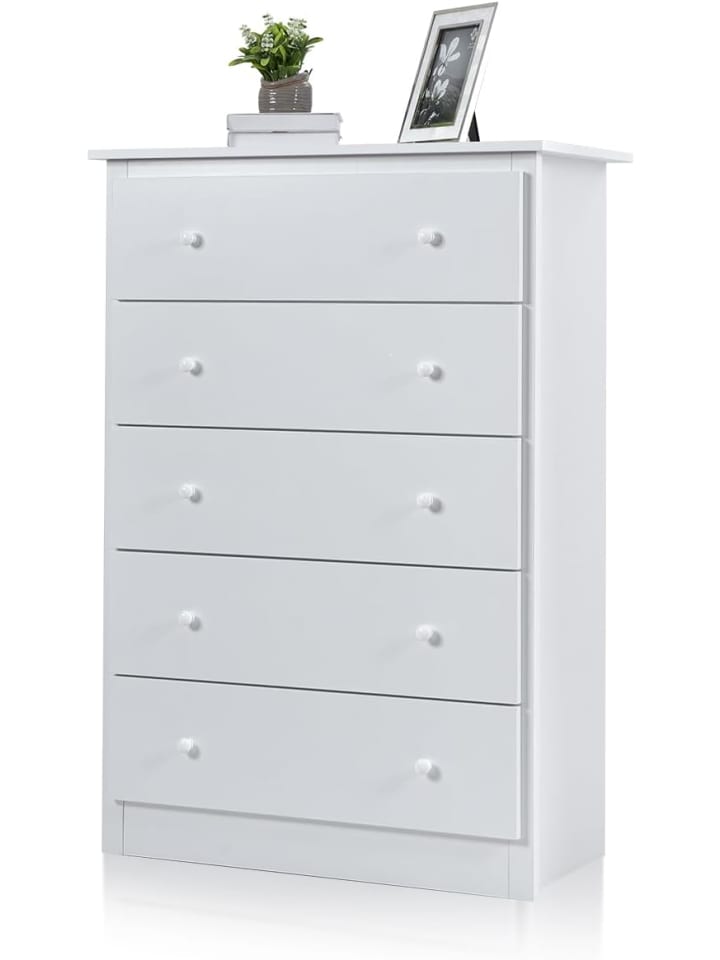 COSTWAY Sideboard mit 5 Schubladen 115cm in Weiß günstig kaufen onesize
