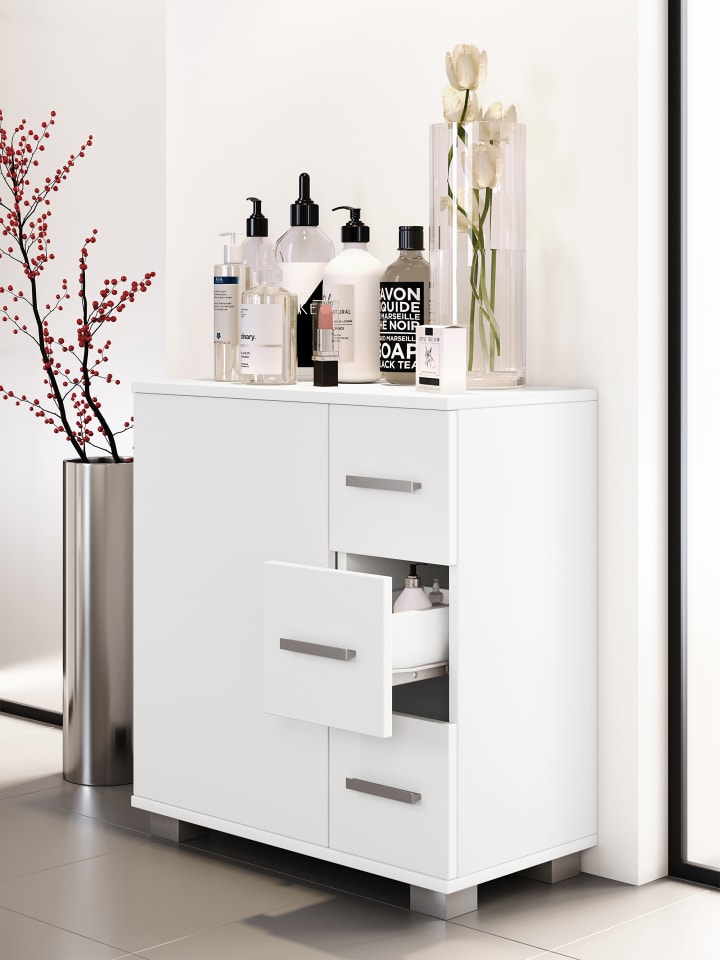VCM  Holz Badmöbel Midischrank Bad Schublade Zalo in Weiß günstig kaufen onesize