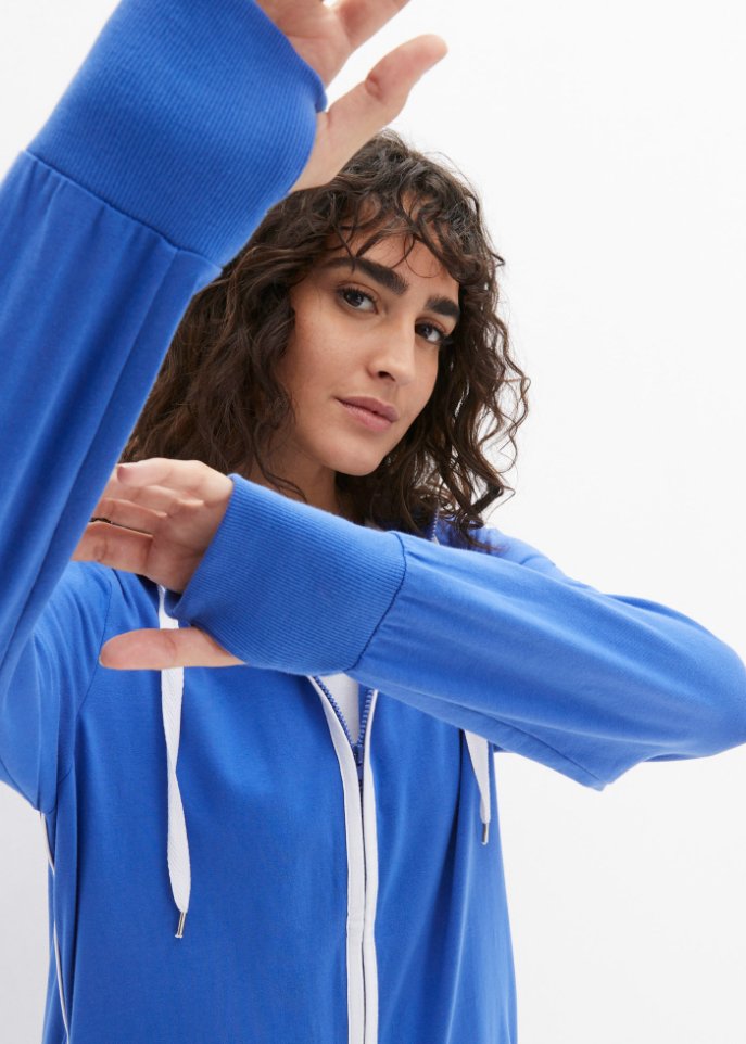 Stretch-Sweatjacke mit Baumwolle