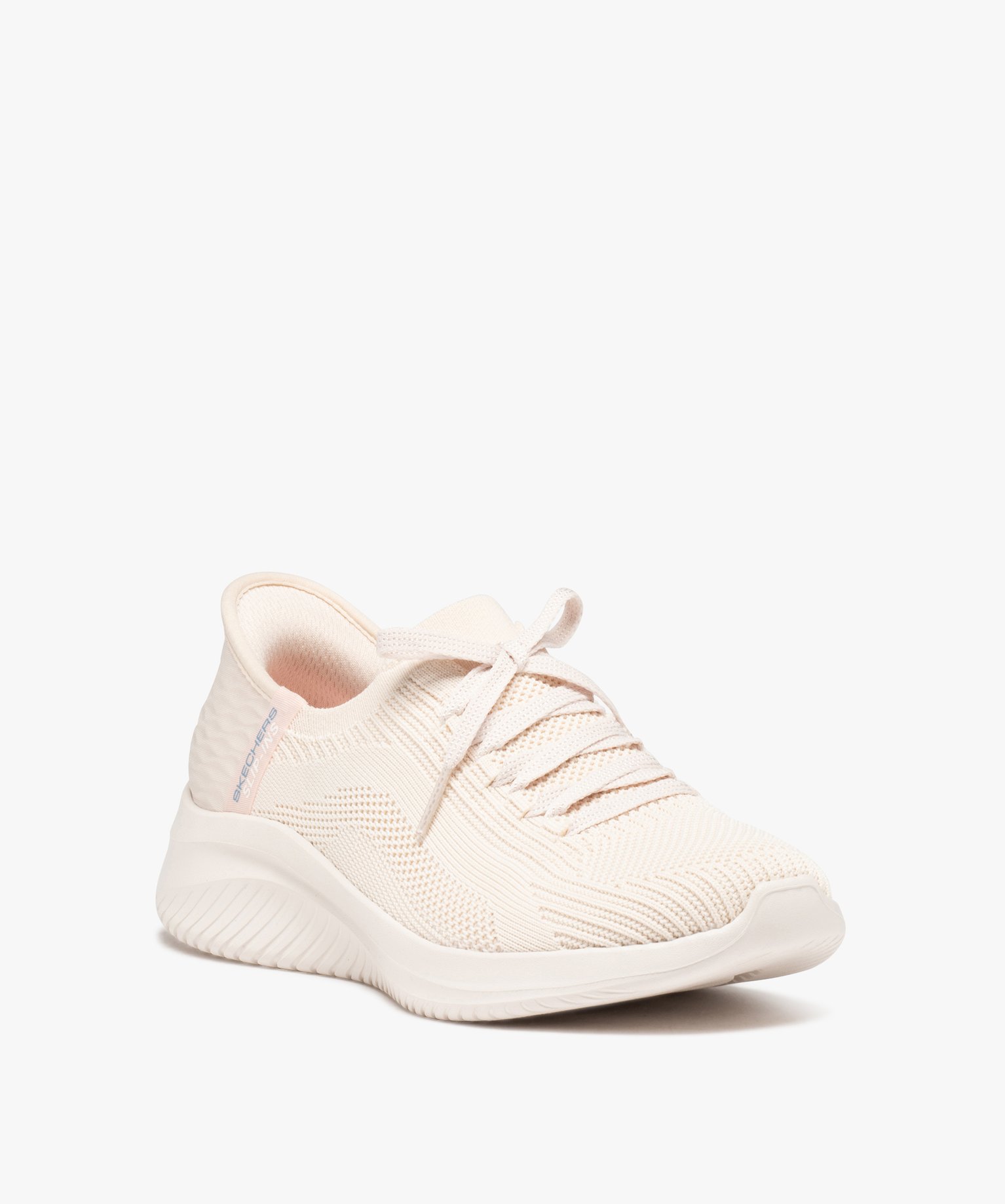 Baskets femme unies col stretch à enfiler - Skechers blanc | GEMO