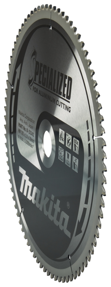 Lamă de ferăstrău pentru tăiere Makita Accessories B-33342 Specialized Aluminum TCG 305 x 30 x2.4 mm T80
