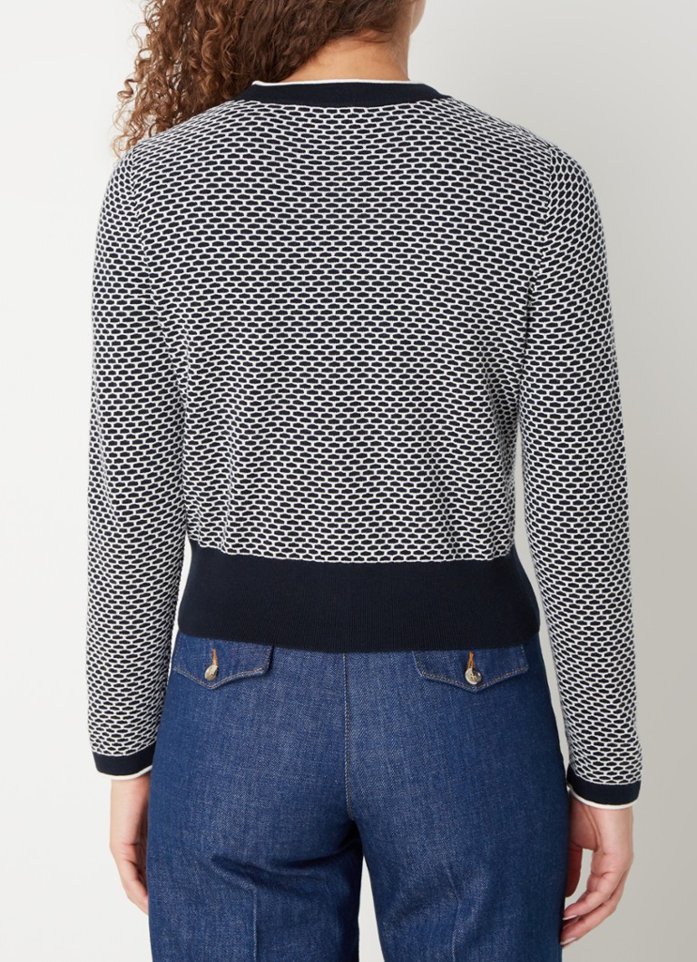 Cardigan LKBennett Honey din amestec fin de lână merinos cu model tricotat