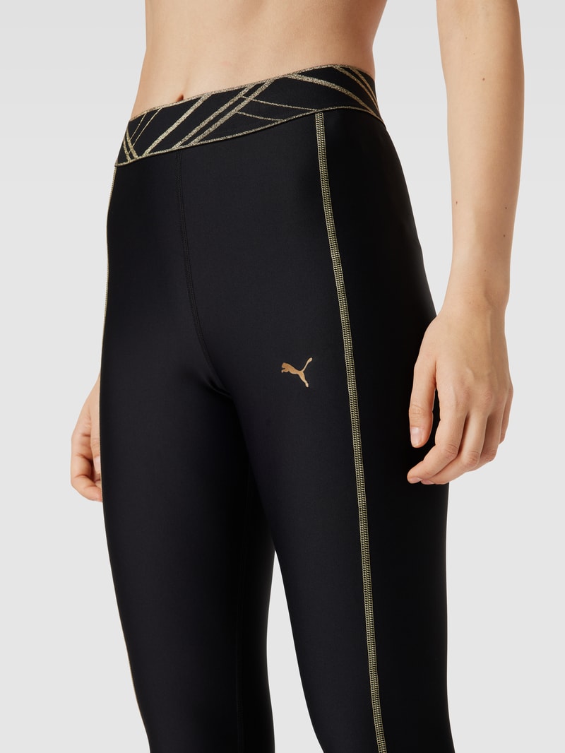 Leggings mit Logo-Print in schwarz