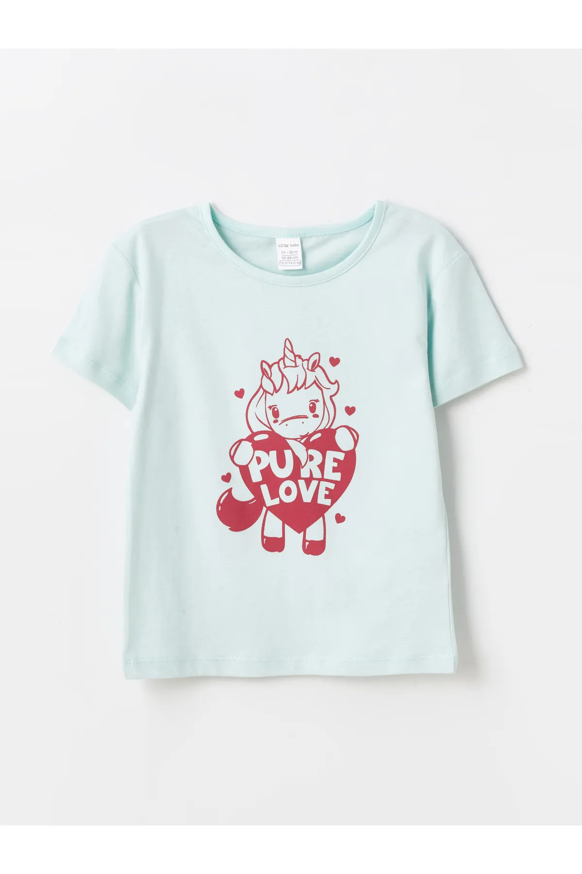 LC Waikiki  2-teiliges Set mit kurzärmligem, geblümtem T-Shirt und Leggings für Babys mit Rundhalsausschnitt und Rundhalsausschnitt