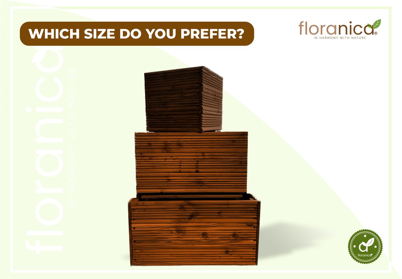 Pemicont Floranica Blumentopf aus Holz Kasten 30cm x 30cm x 285cm Braun Imprägniertes Lärchenholz Schutzhülle für Kräuter Blumen Haus- und Gartendekoration Innen- und Außenbereich EU-Produkt