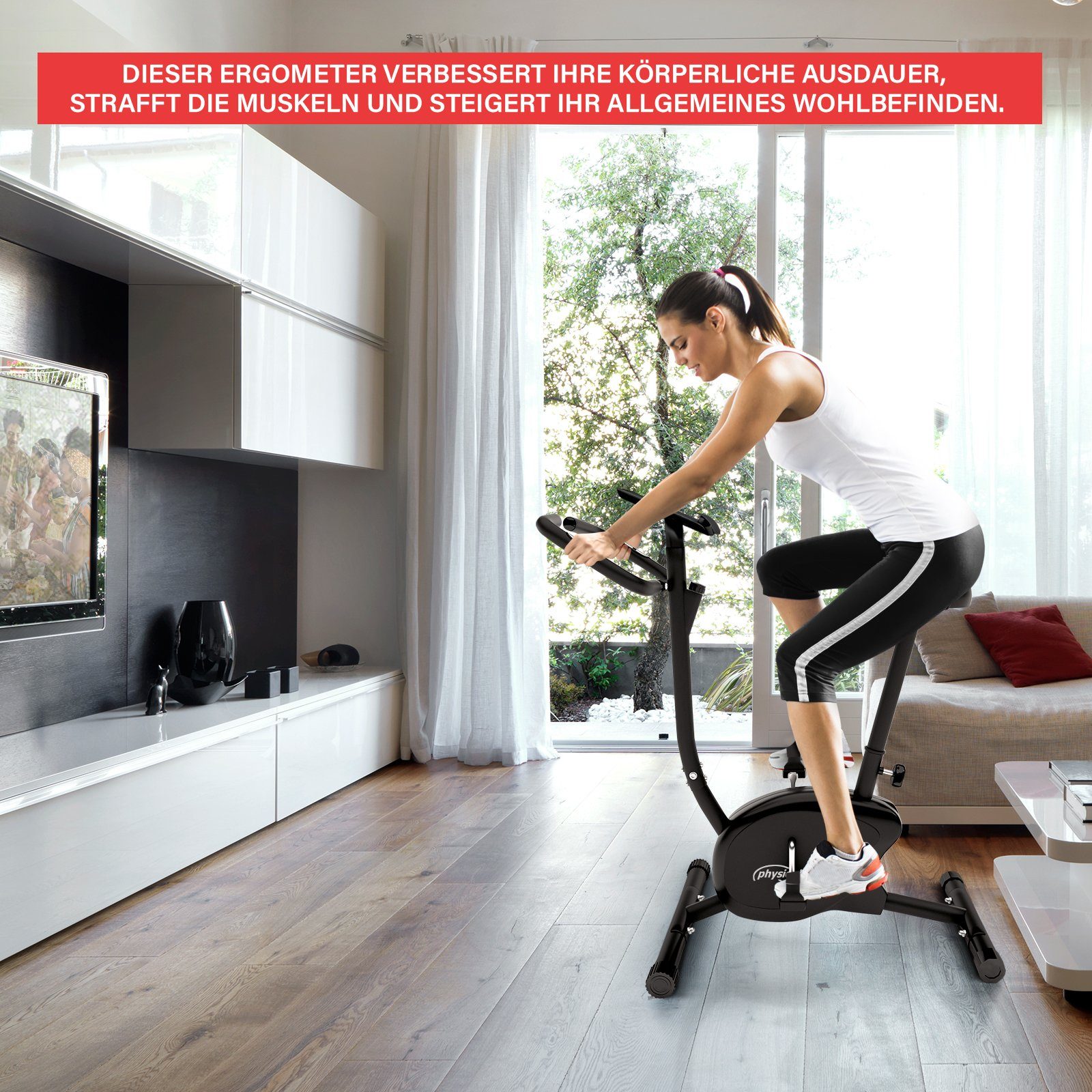 Physionics Heimtrainer Fahrrad Fitness Hometrainer Trimmrad Speedbike