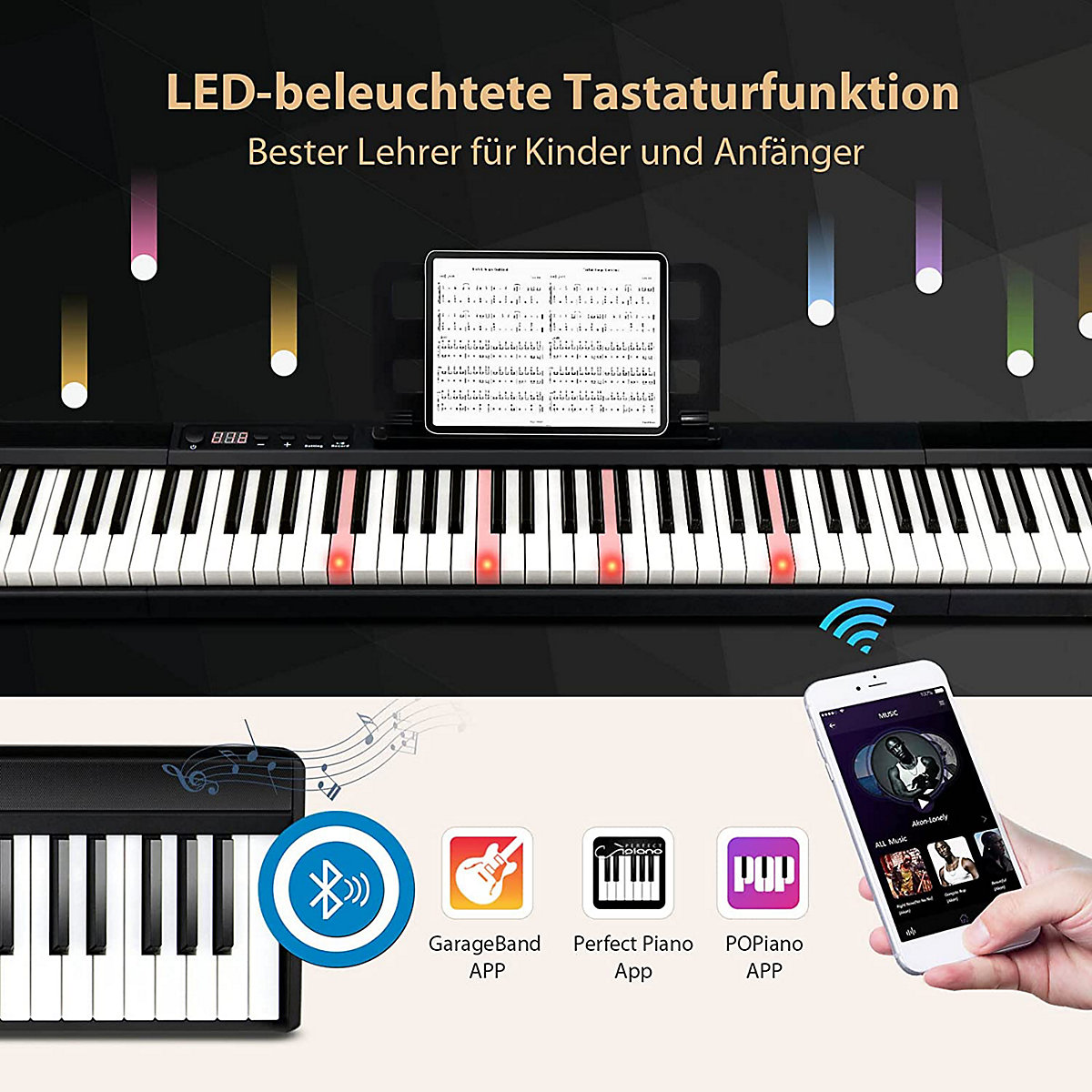 Keyboard 88 Tastatur Elektroklavier tragbar