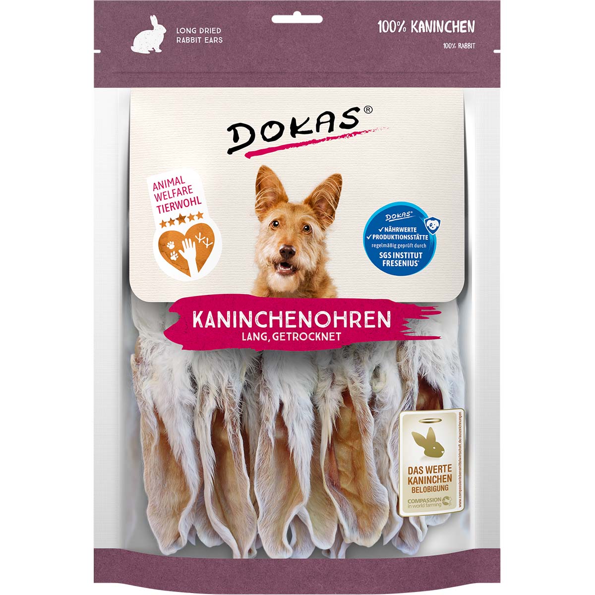 Dokas Kaninchenohren mit Fell getrocknet kaufen bei ZooRoyal