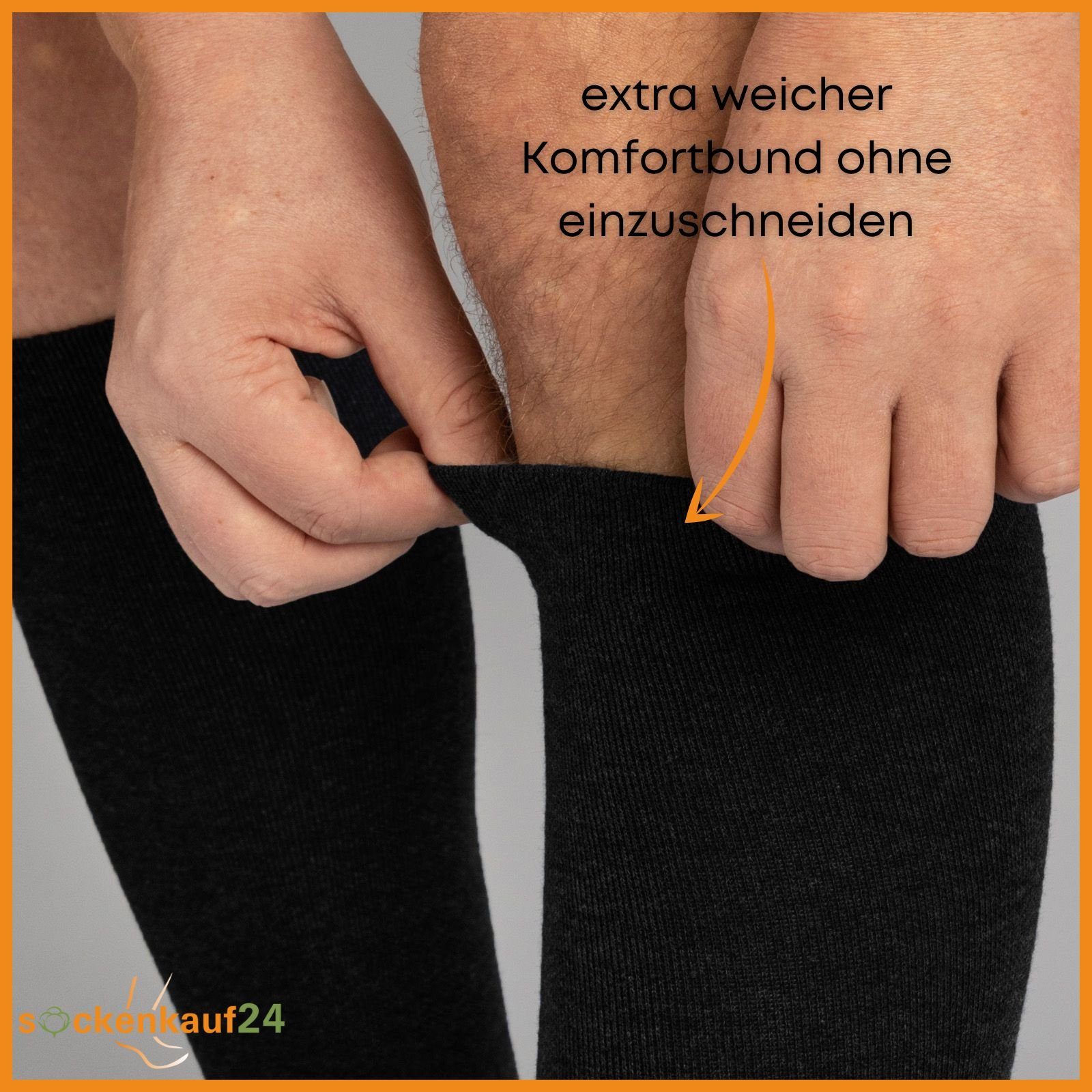 sockenkauf24 Stützkniestrümpfe 2 oder 4 Paar Damen & Herren Strümpfe Reisestrümpfe (Schwarz, 2-Paar, 39-42) Kompressionsstrümpfe - 41900 WP