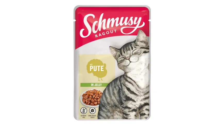 Schmusy Katzennassfutter Ragout mit Pute in Jelly 100 g