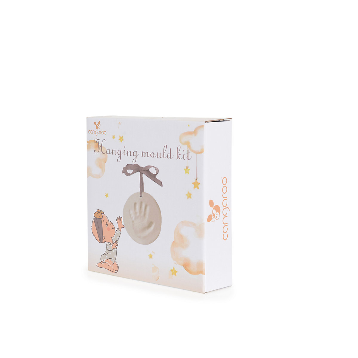 Baby Handabdruck-Bausatz Anhänger Durchmesser 16cm mit Holzrolle Gipsabdrücke