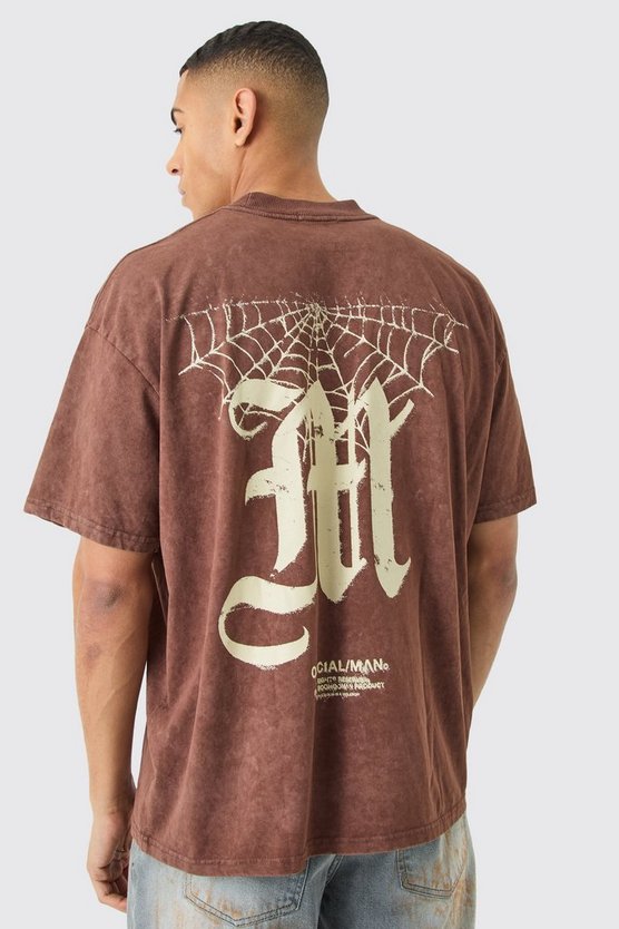 Oversized Acid Wash M Graphic T-shirt