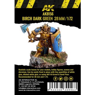 Birch Dark Green Leaves - 28mm. 1/72 (Bag 7 Gr.)