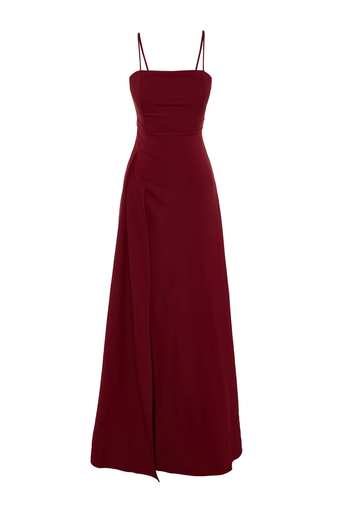 Trendyol Collection  Pflaumenfarbenes, gewebtes, langes Abendkleid TPRSS19FZ0511