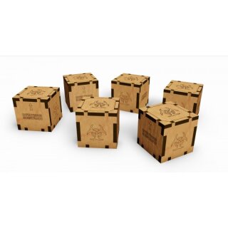 6 small chemical containers