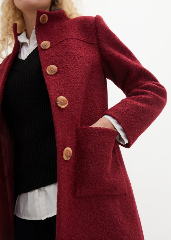 Boucle-Mantel mit Taschen