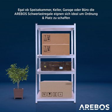 Arebos Schwerlastregal Kellerregal Steckregal Lagerregal 160 x 80 x 40 cm 320 kg, Set 2-tlg.