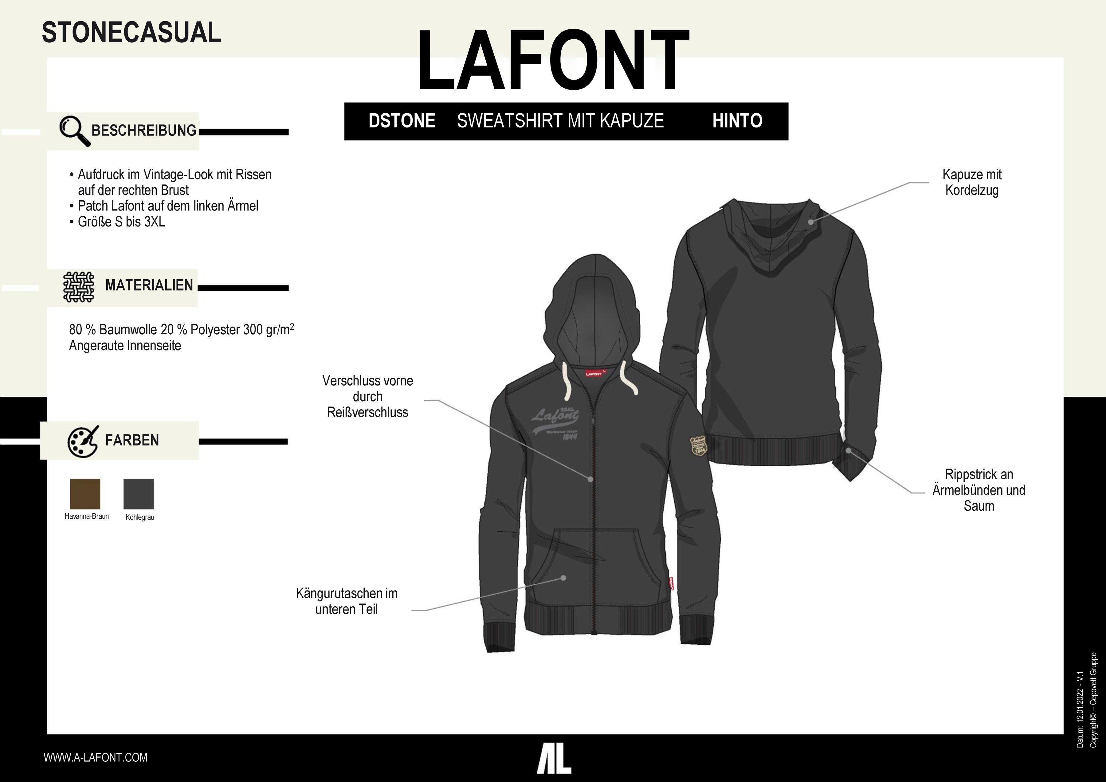 Lafont Hoodie Unisex Sweatjacke 