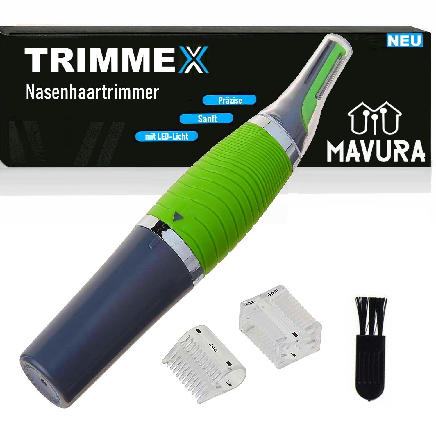MAVURA Nasenhaartrimmer TRIMMEX Haartrimmer Herren Nasenhaar Trimmer, Ohrhaartrimmer Augenbrauen Ohren Rasierer