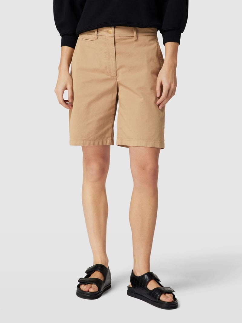 Chino-Shorts mit Label-Stitching in beige