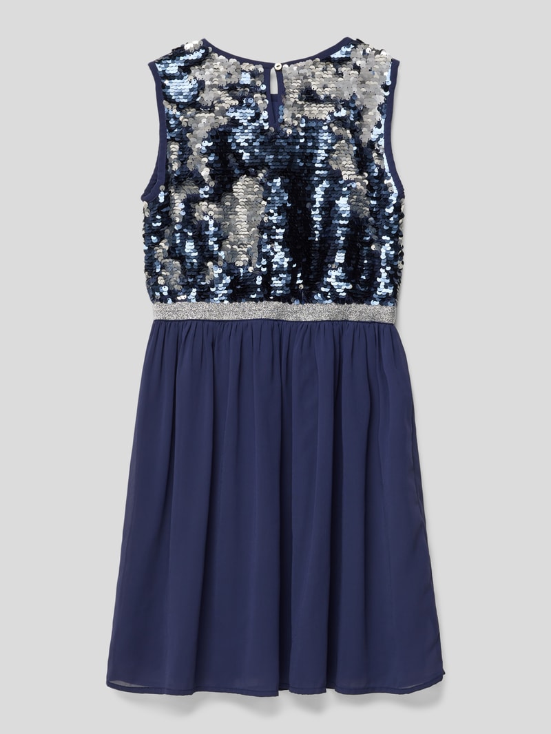 Kleid mit Wendepailletten in marineblau
