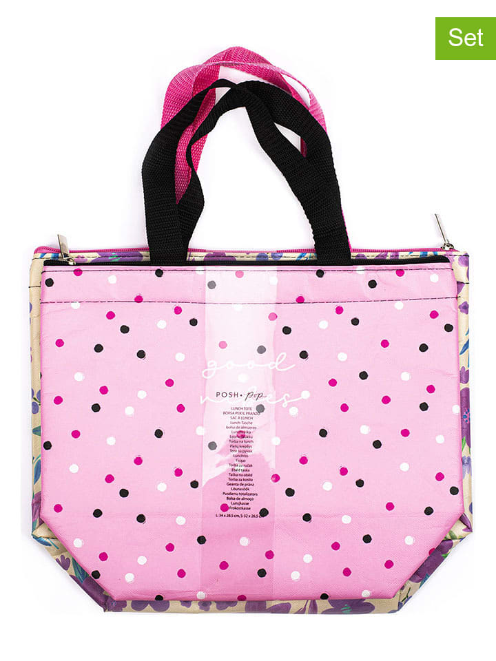 Tri-Coastal Design 2er-Set: Isoliertaschen in Rosa/ Bunt - (L)29 x (B)32 cm günstig kaufen onesize