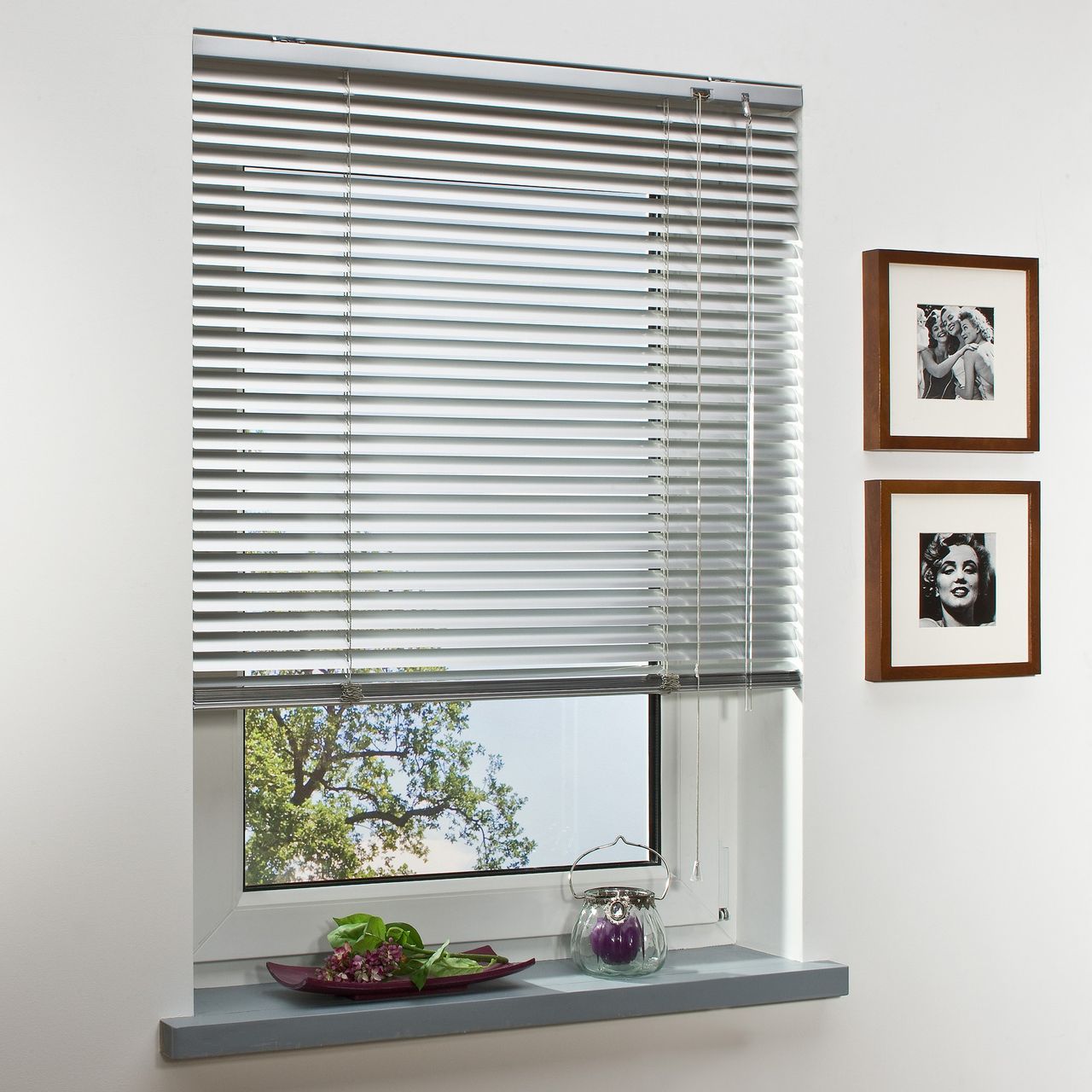 Bella Casa Aluminium-Jalousie, silber, 220 x 60 cm