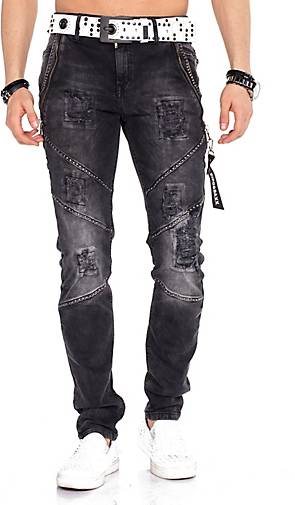 Cipo & Baxx Jeanshose mit Gürtel im Straight Fit-Schnitt
