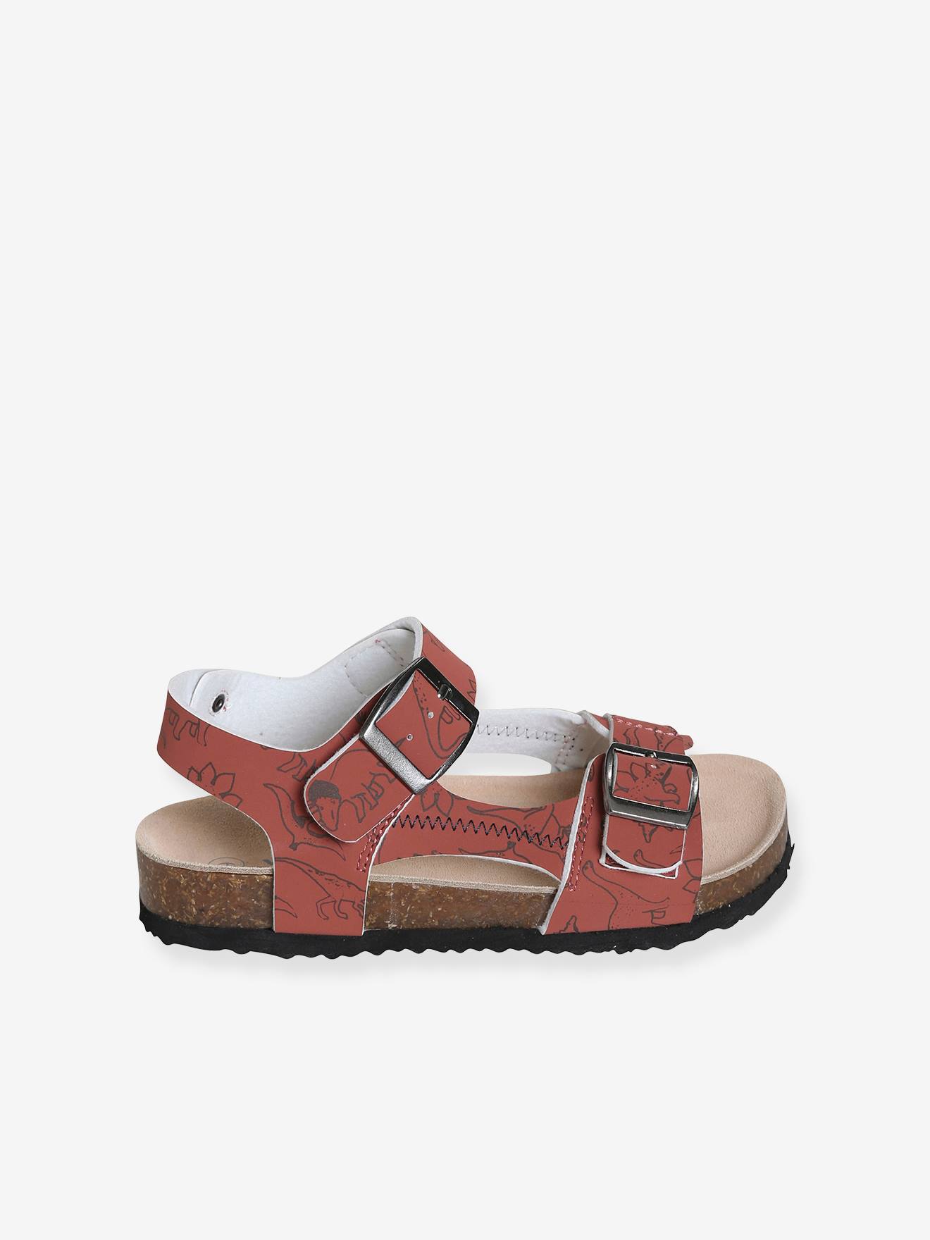 Vertbaudet Jungen Sandalen - braun bedruckt/dinos
