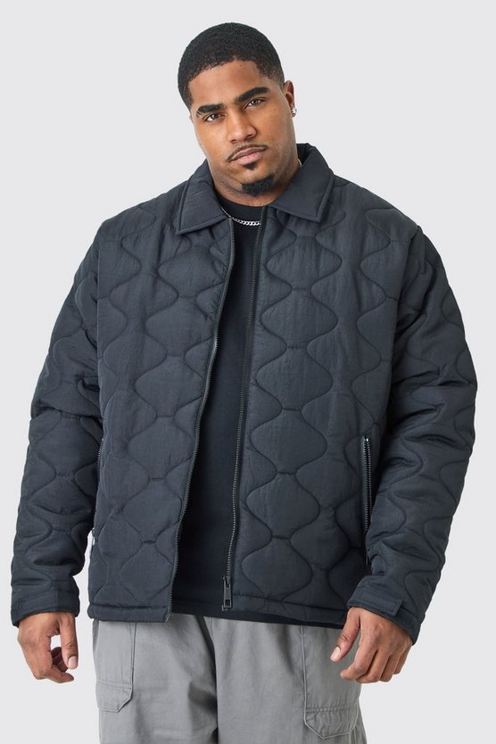 Plus gesteppte Jacke mit Kragen