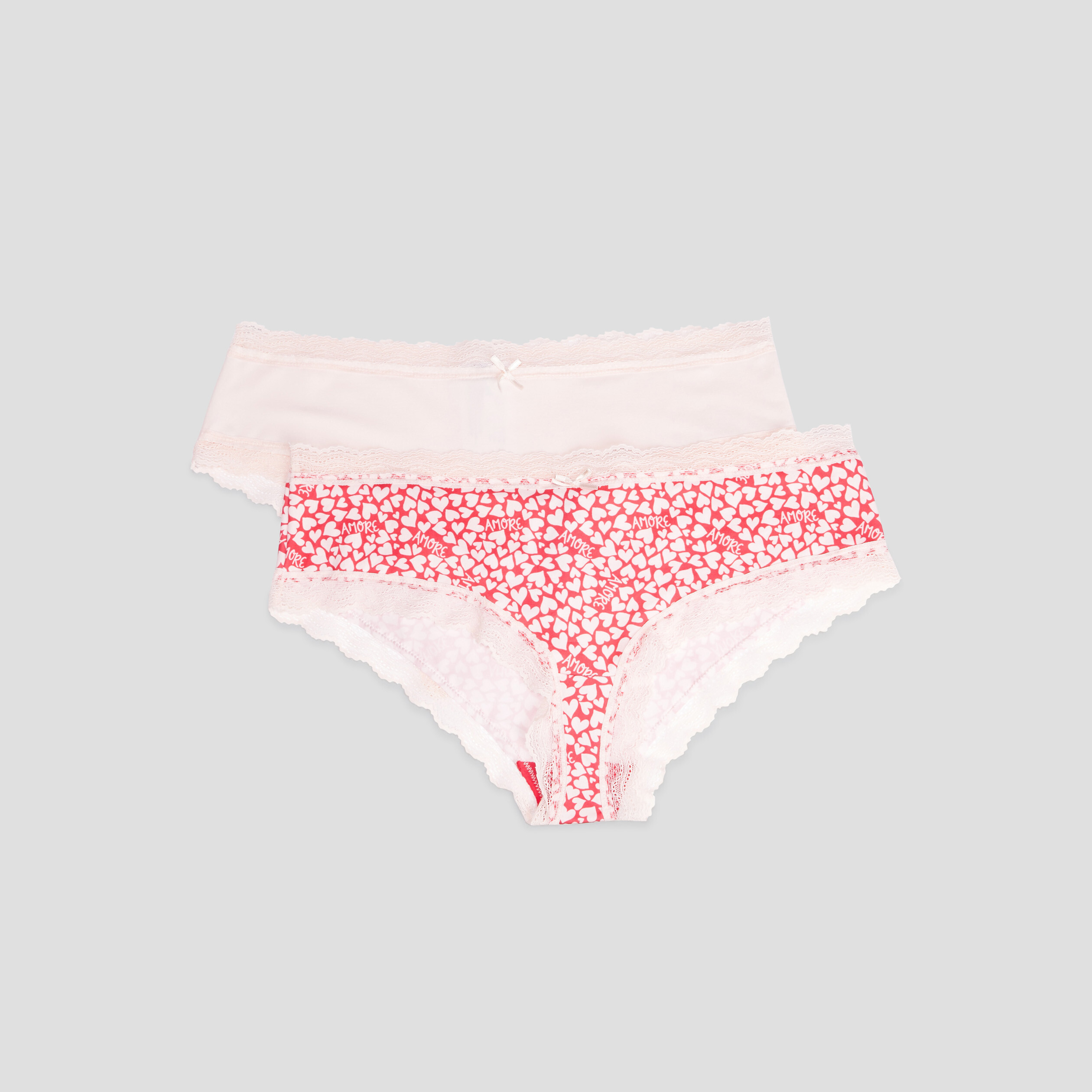 Lot 2 shortys microfibre rouge femme | La Halle