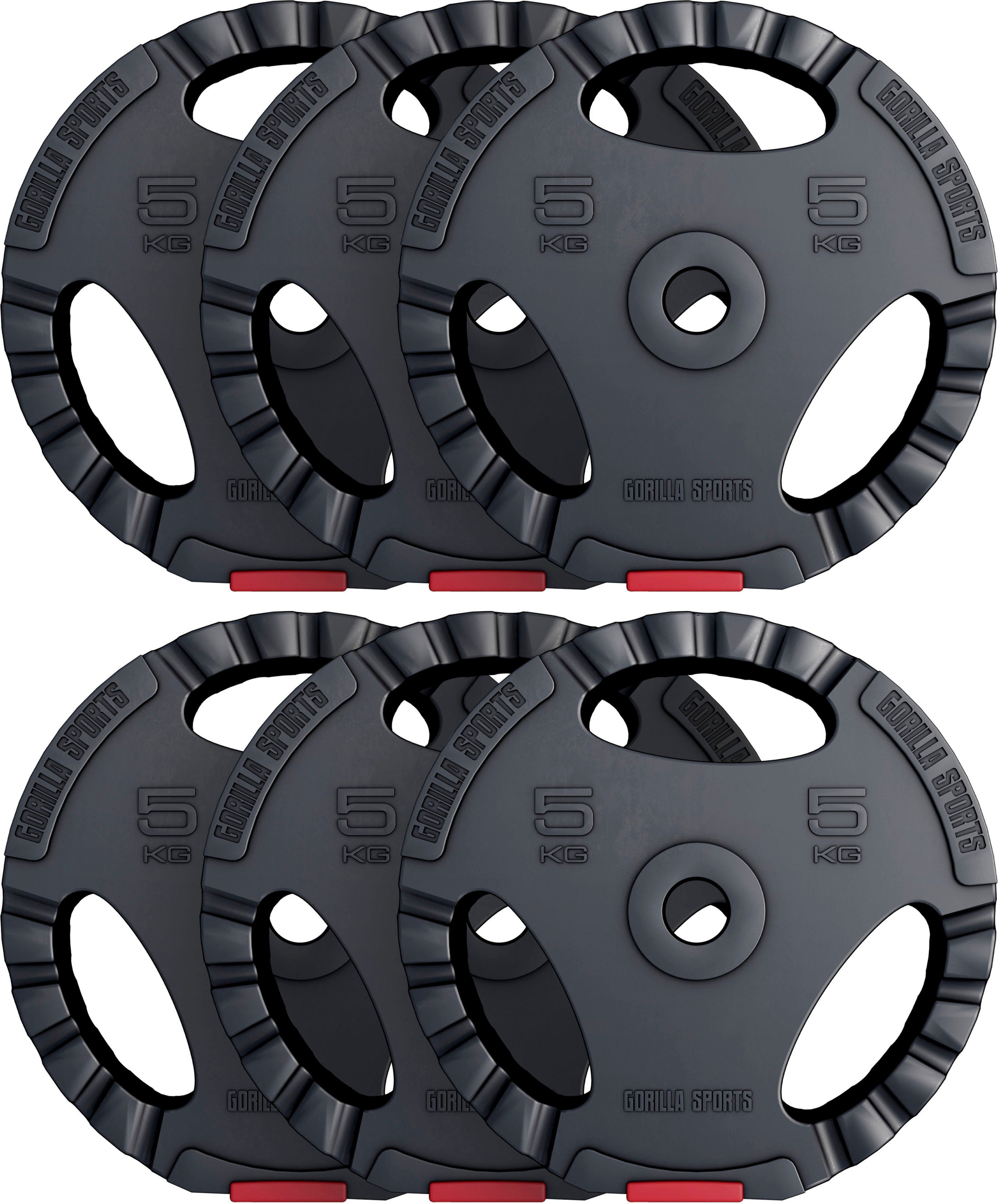 GORILLA SPORTS Hantelscheiben 30 kg - 6 x 5 kg, 30 kg, (Set, 6-tlg)