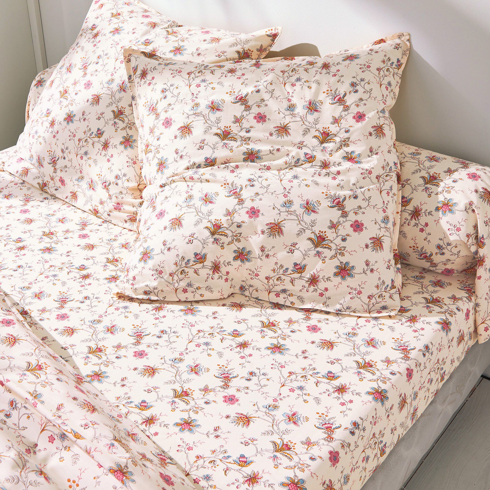 Linge de lit Margaux en coton imprimé fleurs perses