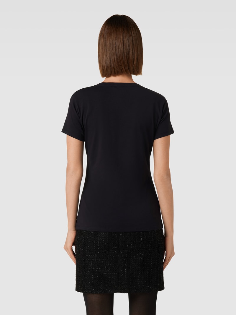 T-Shirt mit Ziersteinbesatz in black