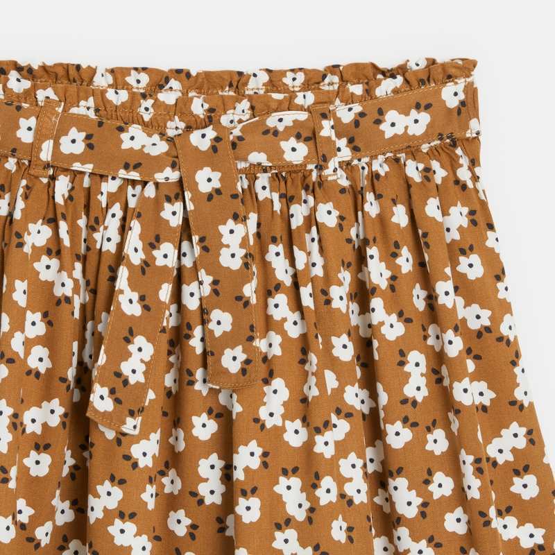 Jupe courte imprimée marron fille