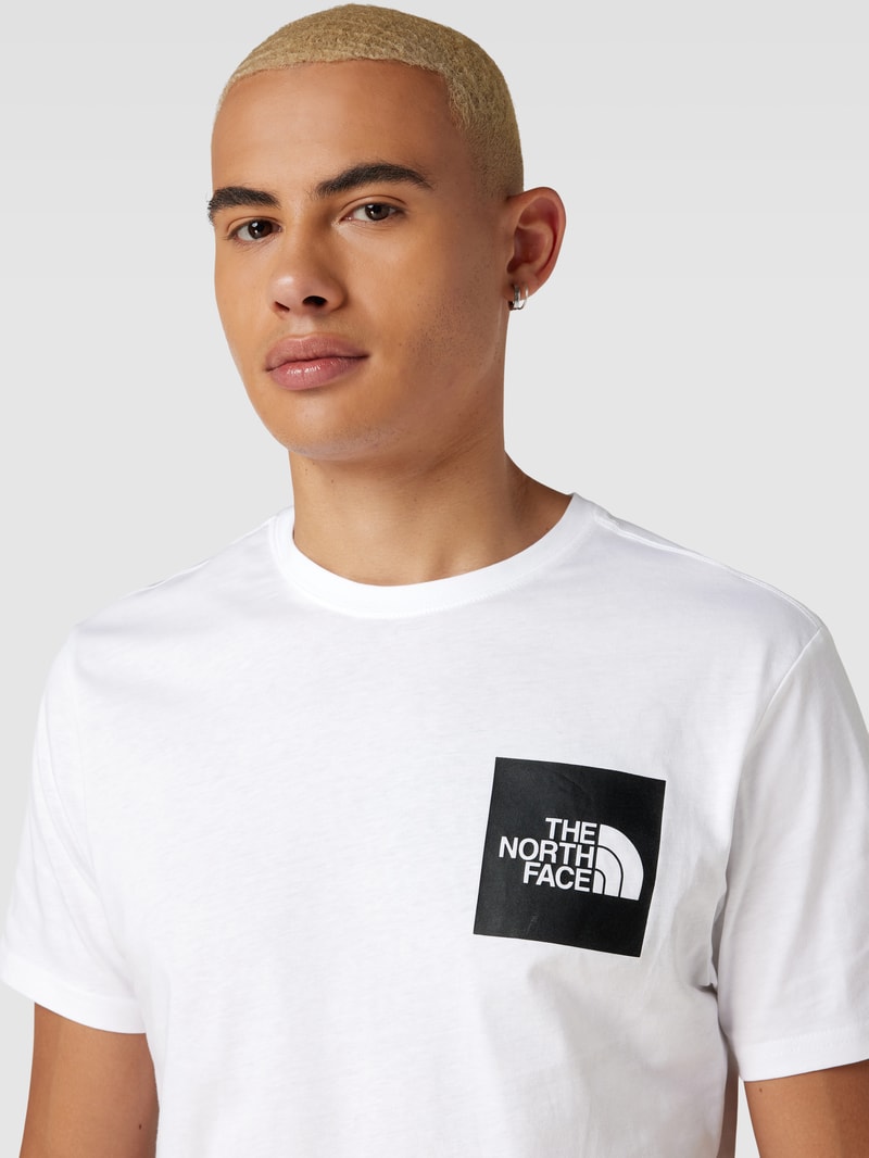 T-Shirt mit Label-Print Modell 'FINE' in weiß
